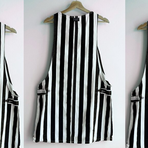 OBEY - Striped Button-Front Pocket Dress - Picture 2 of 5